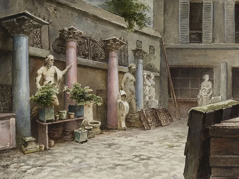 1853-Herminie Waternau - Cortile di un antiquario, 1895